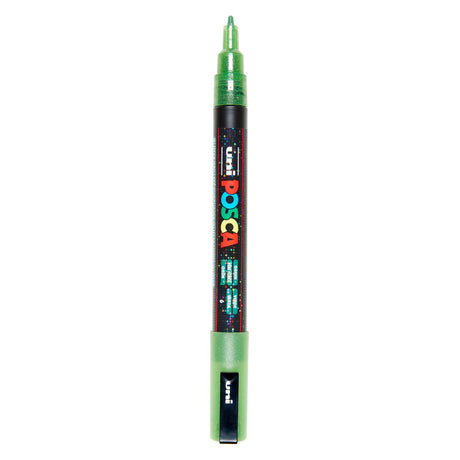 Pennarello Uni posca pc3m glitter verde chiaro - punta tonda fino a 1,3 mm