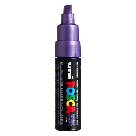 Pennarello Uni Posca 8k viola metallizzato - punta a scalpello 8mm