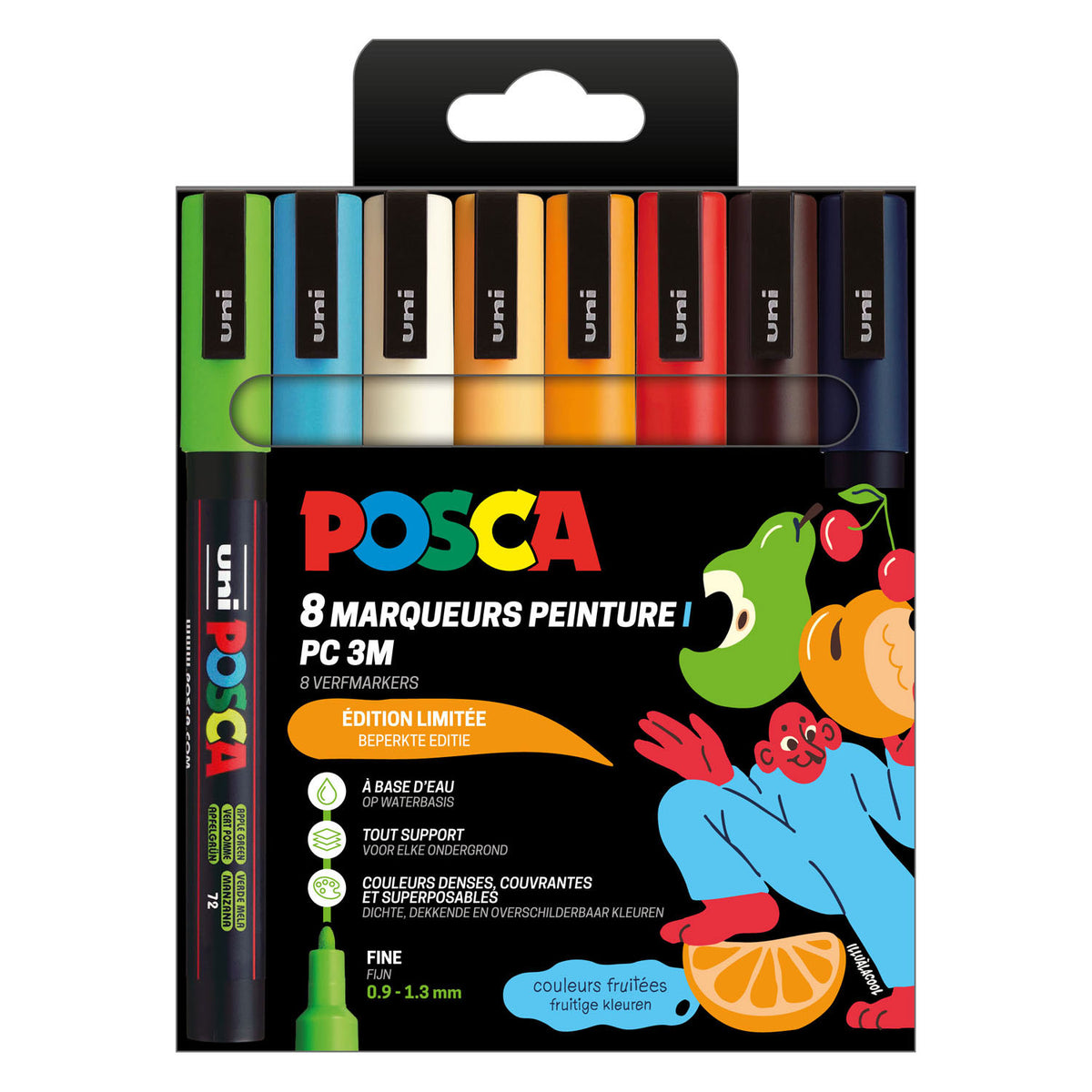 Set pennarelli Uni Posca pc3m colori fruttati - 8 pz.