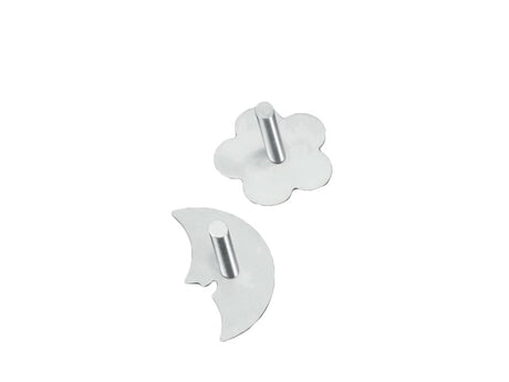 Gancio adesivo Metaltex in acciaio inox fiore o luna
