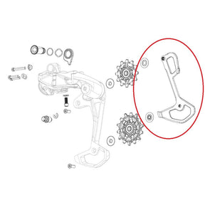 Gabbia deragliatore Sram gabbia interna in carbonio rossa xplr assi incl viti in alluminio