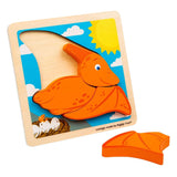 Bigjigs puzzle a forma di pterodattilo in legno - 4 pezzi.