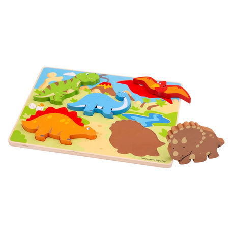 Dinosauro puzzle in legno Bigjigs - 5 pezzi.
