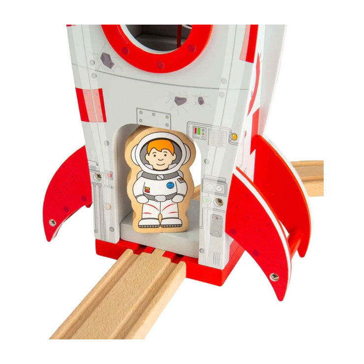 Binari in legno Bigjigs - razzo