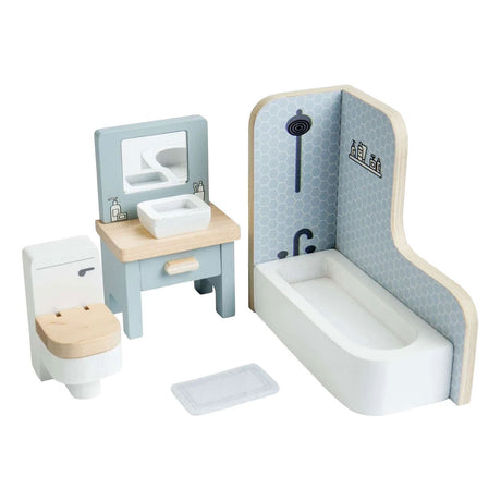 Mobili da bagno per casa delle bambole in legno Bigjigs - 4 pezzi.