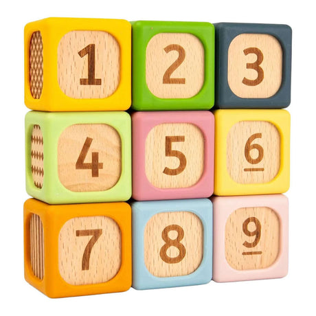 Blocchi di selezione morbidi in legno Bigjigs - 9 pz.