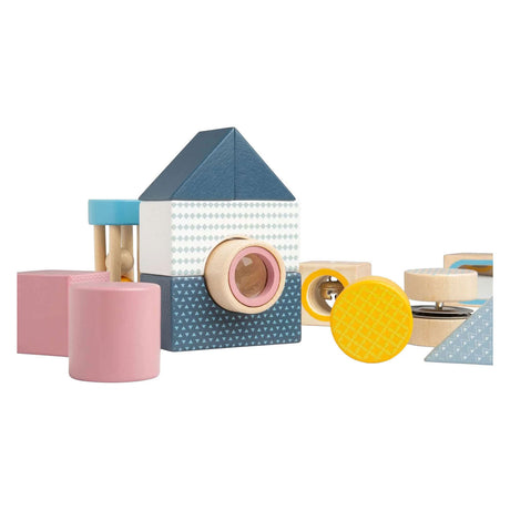 Blocchi sensoriali in legno Bigjigs - 14 pz.