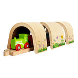 Tunnel ferroviario in legno Bigjigs - 3 parti.