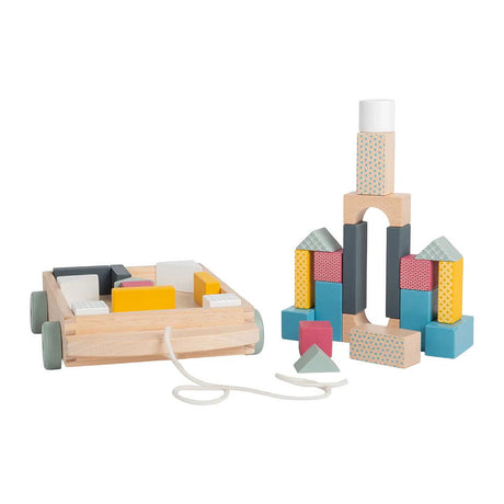 Carro a blocchi di legno Bigjigs - 29 pz.