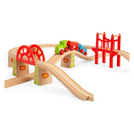Binari in legno Bigjigs - set di estensioni per ponti - 18 pz.