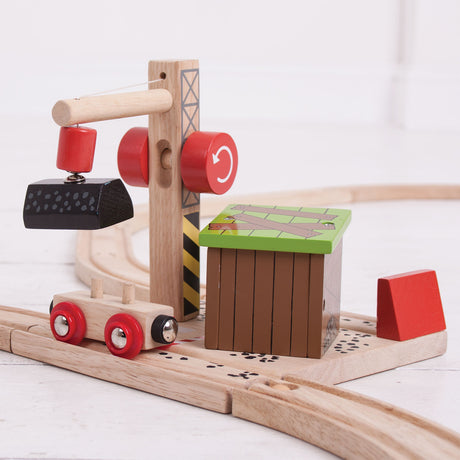 Binari del treno in legno Bigjigs - miniera di carbone