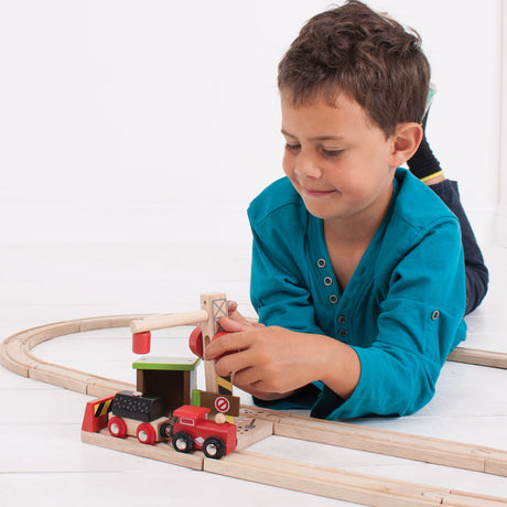 Binari del treno in legno Bigjigs - miniera di carbone