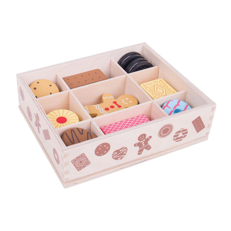 Giocattoli Bigjigs - scatola di legno con biscotti