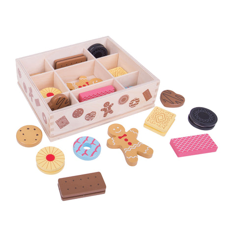 Giocattoli Bigjigs - scatola di legno con biscotti