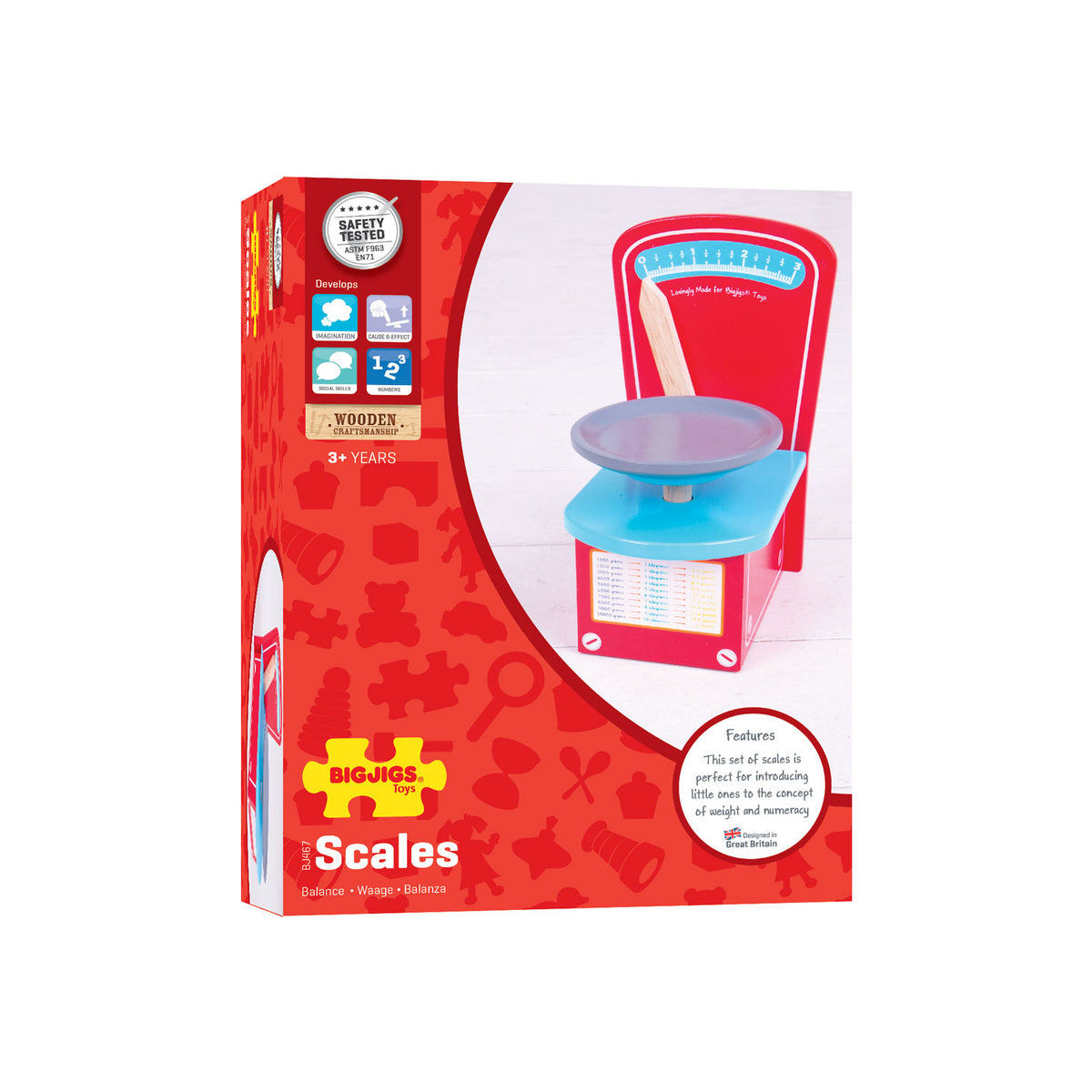 Bigjigs giocattoli bigjigs scala in legno