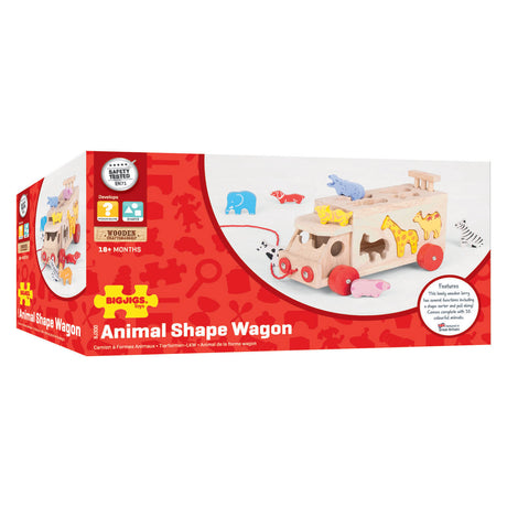 Bigjigs camion a forma di scatola in legno, 11 pezzi.