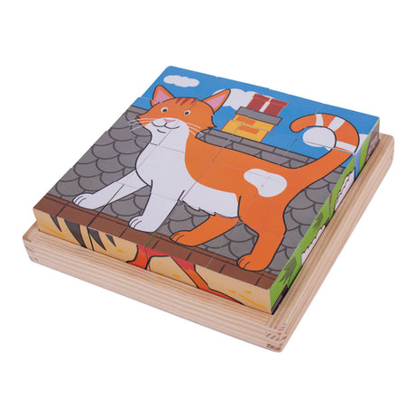 Puzzle con blocchi di legno Bigjigs animali da fattoria