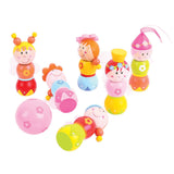Bigjigs set da bowling in legno principesse, 7 pezzi.