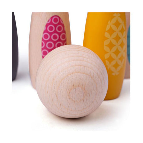 Giocattoli Simply Scandi Bigjigs - gioco di birilli 'animali della foresta' - giocattoli in legno - gioco di birilli in legno - 7 pezzi