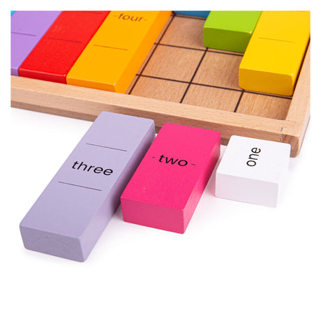 Bigjigs gioco di matematica in legno che collega i numeri