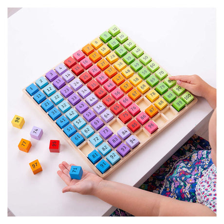 Blocchi numerici in legno Bigjigs in una tavoletta a scomparti, 100 pz.