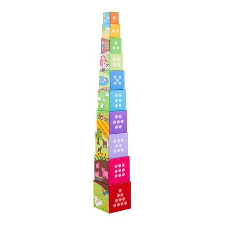 Torre impilabile Bigjigs Farm, 10 pz.