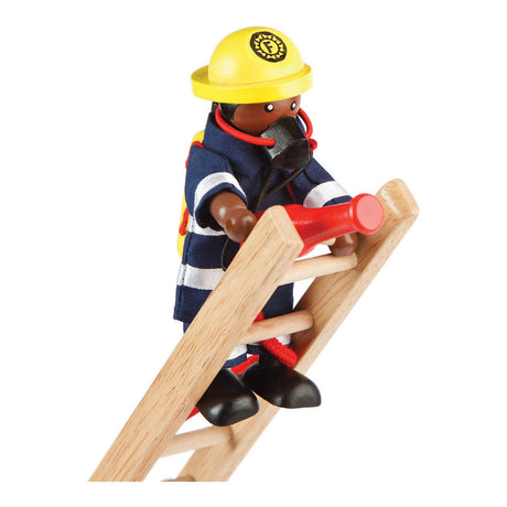 Tidlo casa delle bambole in legno vigili del fuoco, 4 pezzi.