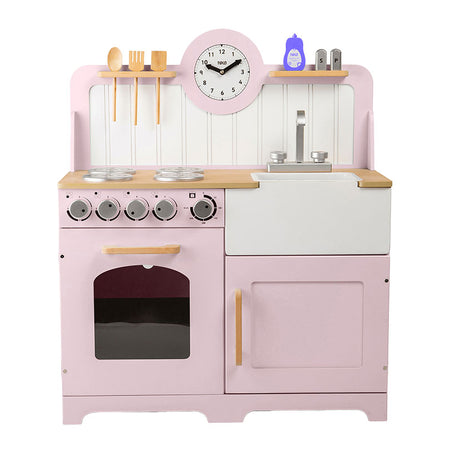 Tidlo in legno gioca cucina rurale rosa, 7dlg.