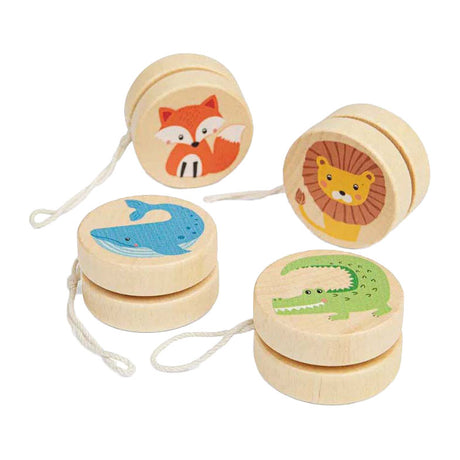 Bigjigs yo-yo in legno con animali selvatici