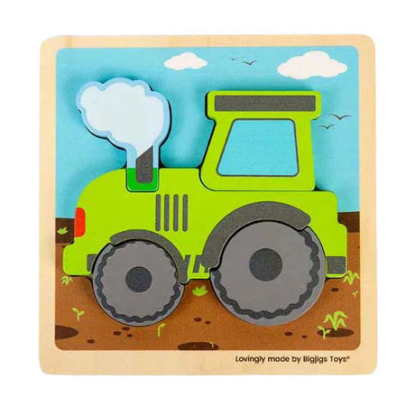Bigjigs puzzle in legno con intarsio e forme rimovibili, 5 pz.
