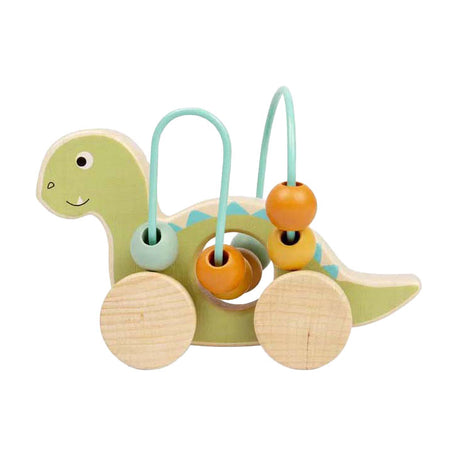 Bigjigs diplodocus a spinta in legno con cornice di perline