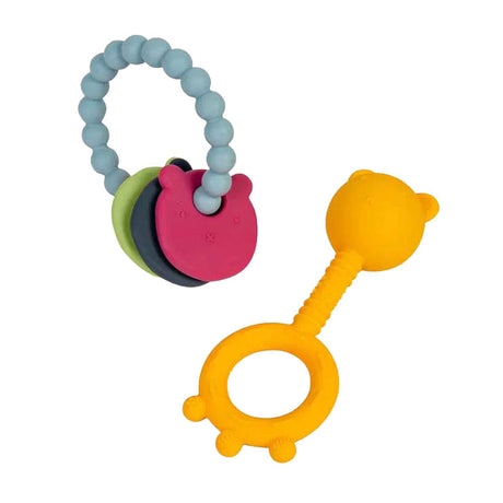 Set di anelli da dentizione Bigjigs orsetto, 2 pz.