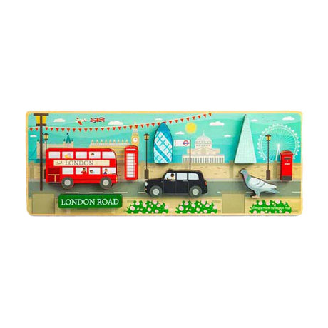 Puzzle grosso in legno Bigjigs Londra, 8 pezzi.
