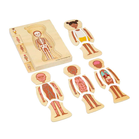Puzzle anatomico in legno Bigjigs - ragazza, 26 pz.