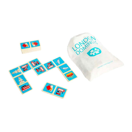 Gioco domino London in legno Bigjigs, 28 pezzi.