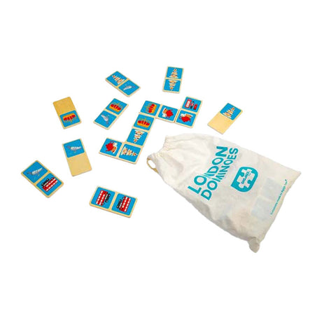 Gioco domino London in legno Bigjigs, 28 pezzi.