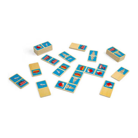 Gioco domino London in legno Bigjigs, 28 pezzi.