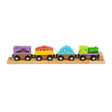 Bigjigs monster train bjt610 - trenino in legno con 3 vagoni
