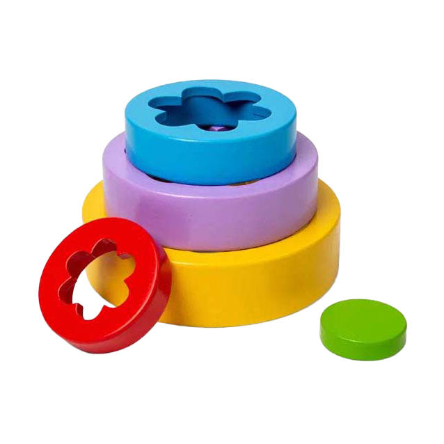 Torre di fiori in legno Bigjigs, 5 pz.