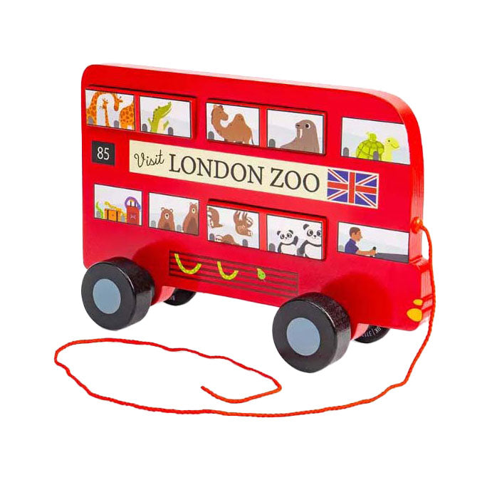 Figura da tirare del bus londinese in legno Bigjigs