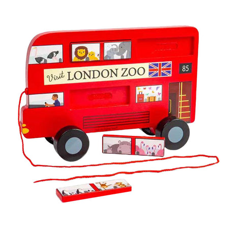 Figura da tirare del bus londinese in legno Bigjigs