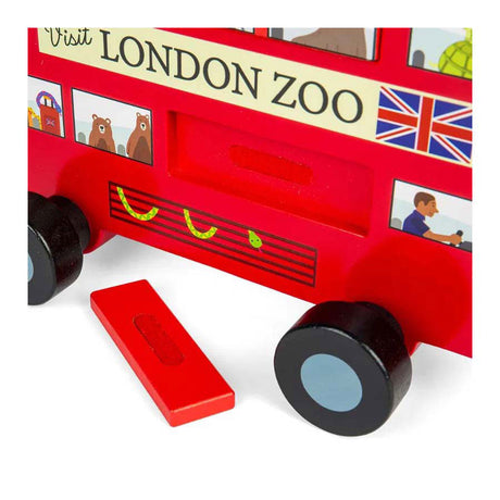 Figura da tirare del bus londinese in legno Bigjigs