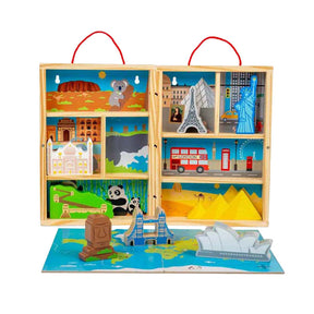 Set da gioco da viaggio in legno Bigjigs, 10 pezzi.