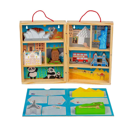 Set da gioco da viaggio in legno Bigjigs, 10 pezzi.