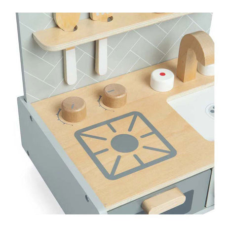 Cucina da tavolo Bigjigs in legno, 7 pezzi.