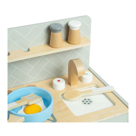Cucina da tavolo Bigjigs in legno, 7 pezzi.