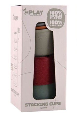 Bicchieri impilabili Happy World 100% plastica riciclata - 10 pz.