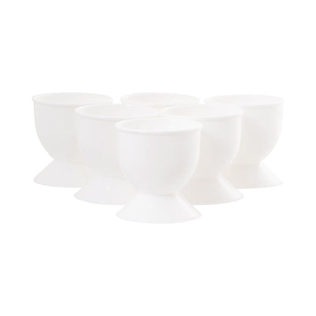 Set portauova in plastica da 6 pezzi bianchi