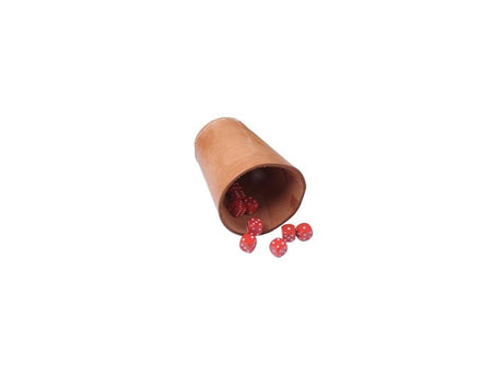 Coppa da poker Longfield in pelle naturale - altezza 10 cm - diametro 7 cm - tazza da dadi per giochi di poker e dadi - cuore d'angelo