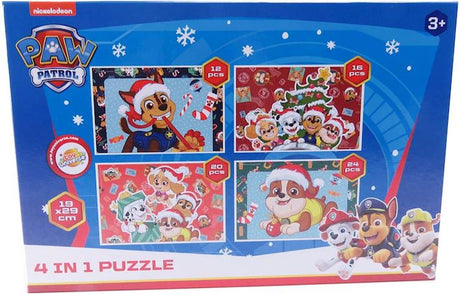 Paw Patrol Puzzle 4 in 1 Natale - da 12 a 24 pezzi